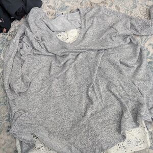 Nally & Millie Heather Gray Cowl Neck Sweater